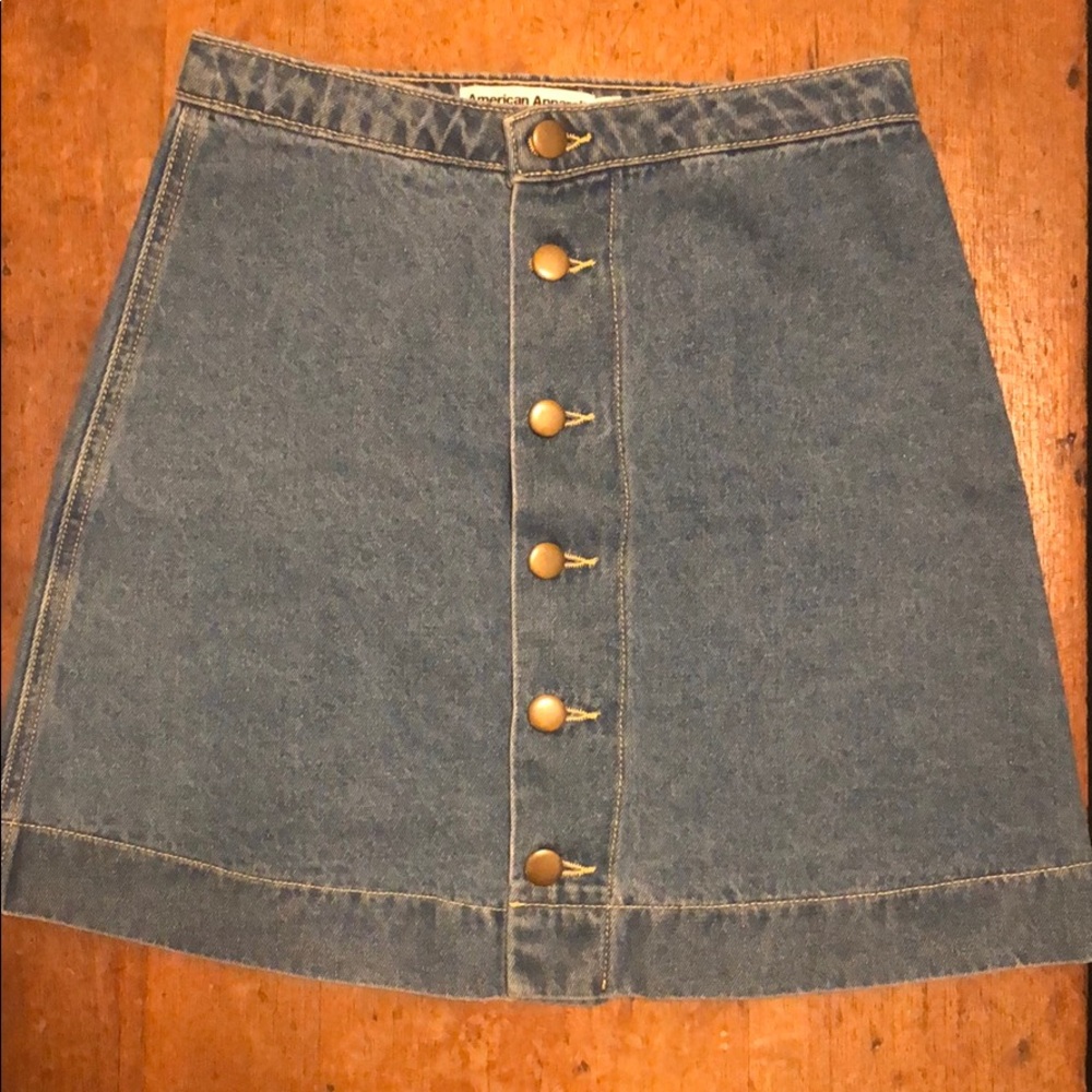 American Apparel Denim Button Skirt